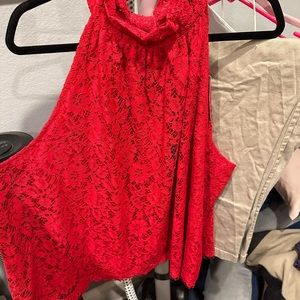 Jcrew High Neck Tie Back Eyelash Lace Blouse